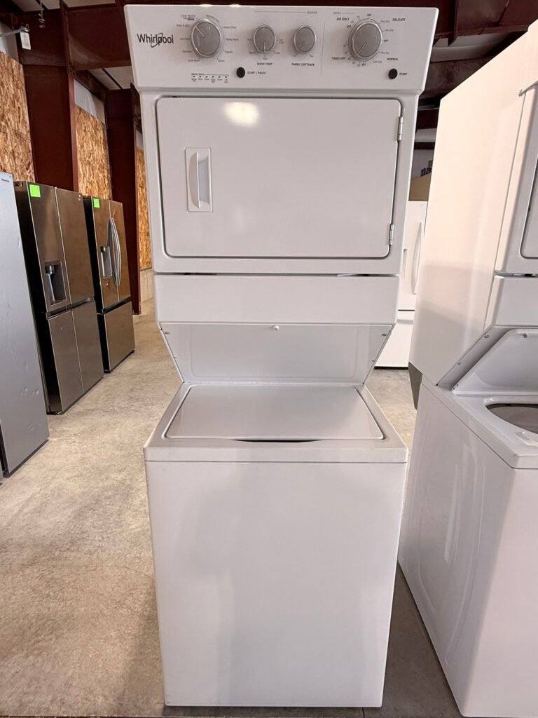 Whirlpool 27 Inch Electric Stacked Laundry Center with 9 Wash Cycles and AutoDry!