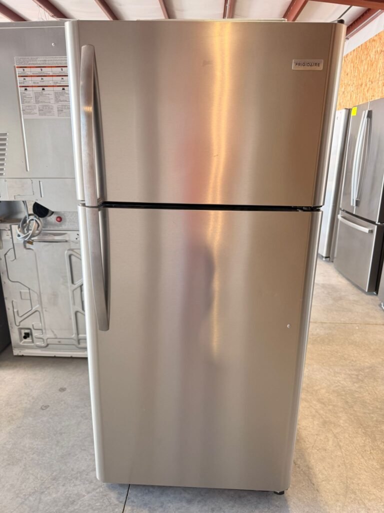 Frigidaire 30-Inch Wide 18 cu. ft. Top-Freezer Stainless Steel Refrigerator!