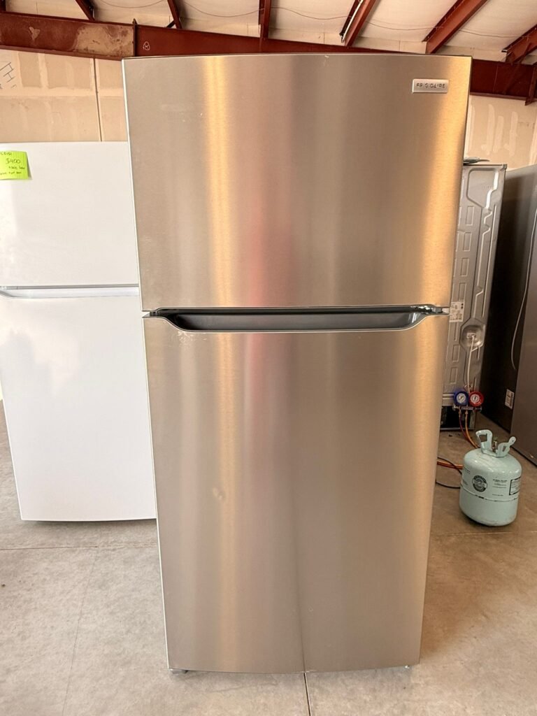 Frigidaire 30-Inch Wide 20 cu. ft. Garage Ready Top-Freezer Stainless Steel Refrigerator!