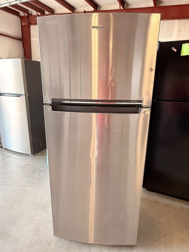 Whirlpool 28-Inch Wide 18 cu. ft. Top-Freezer Stainless Steel Refrigerator!