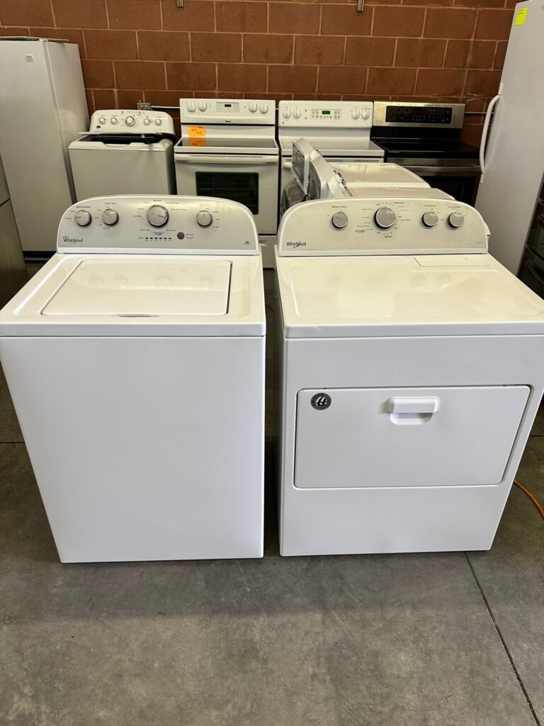 Whirlpool 3.5 cu. ft. Top-Loading Washer with 9 Cycles and 7.0 cu. ft. Electric Dryer with 13 Cycles Set in White!