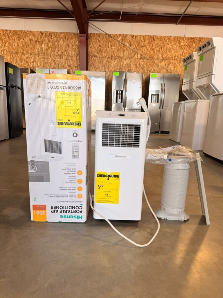 Hisense 6000 BTU DOE 115 Vented Small Room Portable Air Conditioner Remote Included!