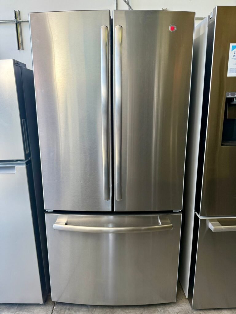 GE 19 cu. ft. French Door, Counter-Depth Refrigerator in Fingerprint Stainless Steel!