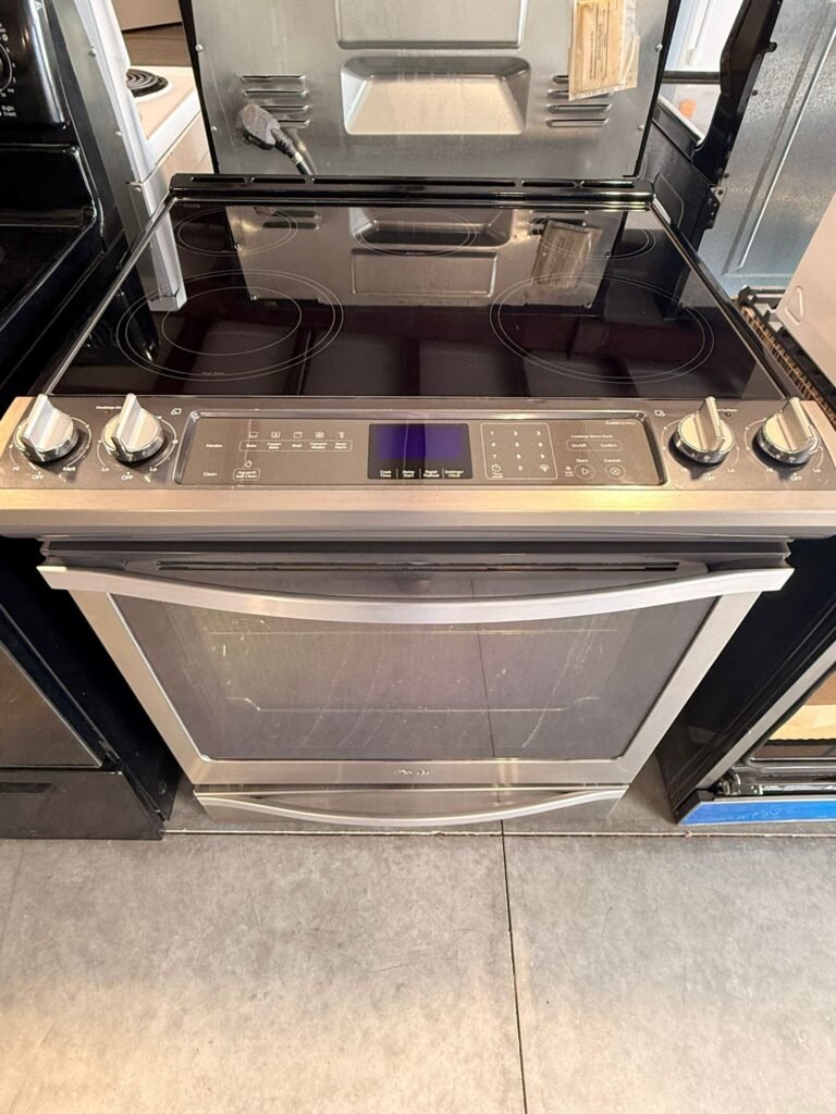 Whirlpool 30-Inch Slide-In Electric Range with Convection Oven, Self-Cleaning and Warm Zone in Stainless Steel