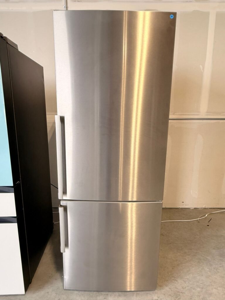 Summit 28-Inch Wide 16.4 cu. ft. Bottom Freezer, Counter-Depth Stainless Steel Refrigerator! With Ice Maker