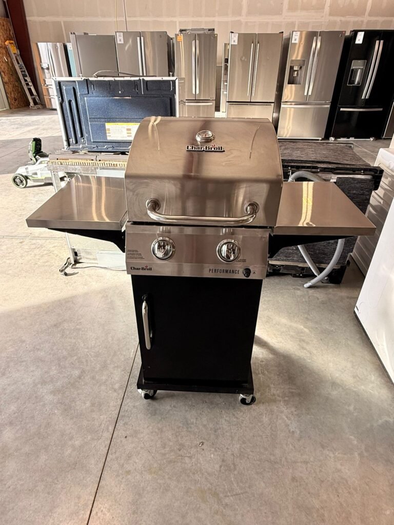 Char-Broil Performance Series Black and Silver 2-Burner Liquid Propane Gas Grill with Side Table