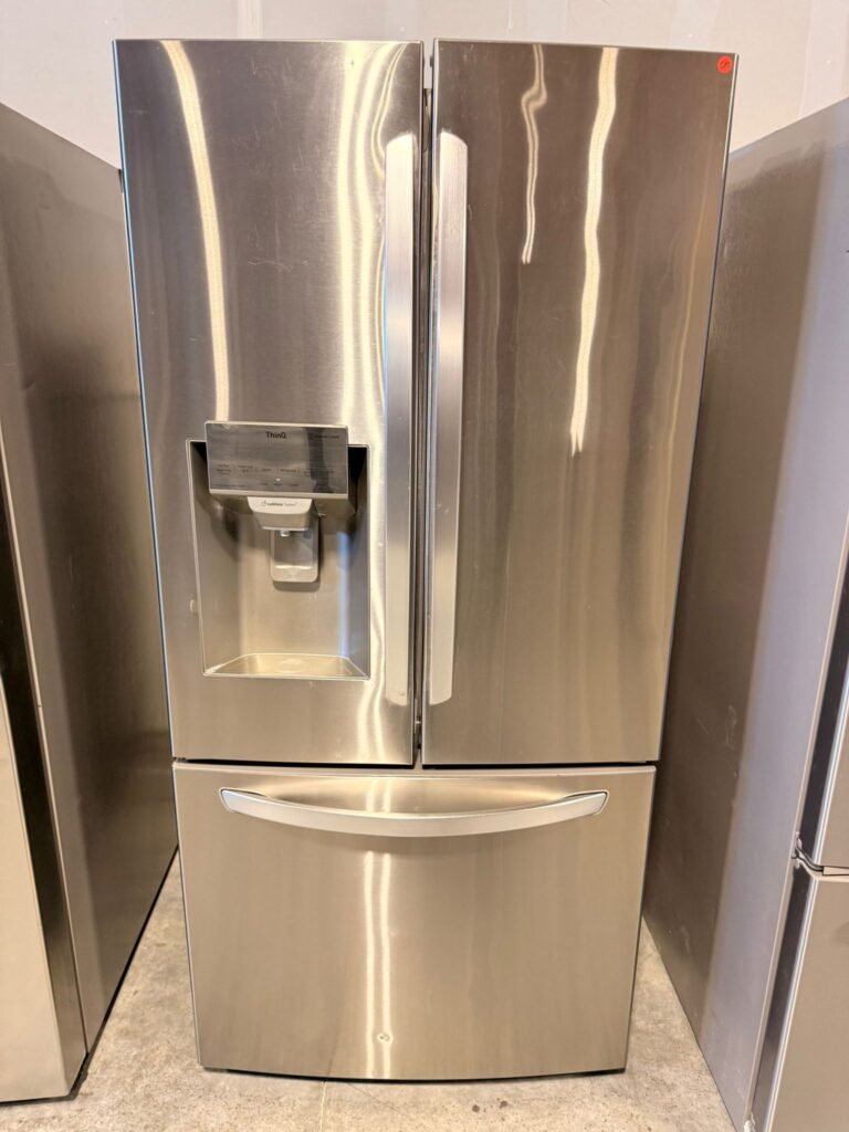 LG 33-Inch Wide 25 cu. ft. French Door Fingerprint Resistant Stainless Steel Refrigerator!