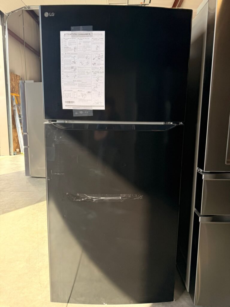 NEW Scratch & Dent LG 30-Inch Wide 20 cu. ft. Top-Freezer Refrigerator w/ Multi-Air Flow and Reversible Door in Black!