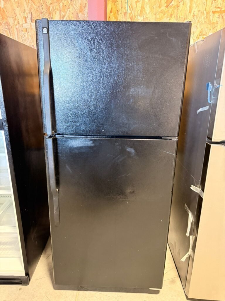 GE 18 cu. ft. Top-Freezer Refrigerator in Black!