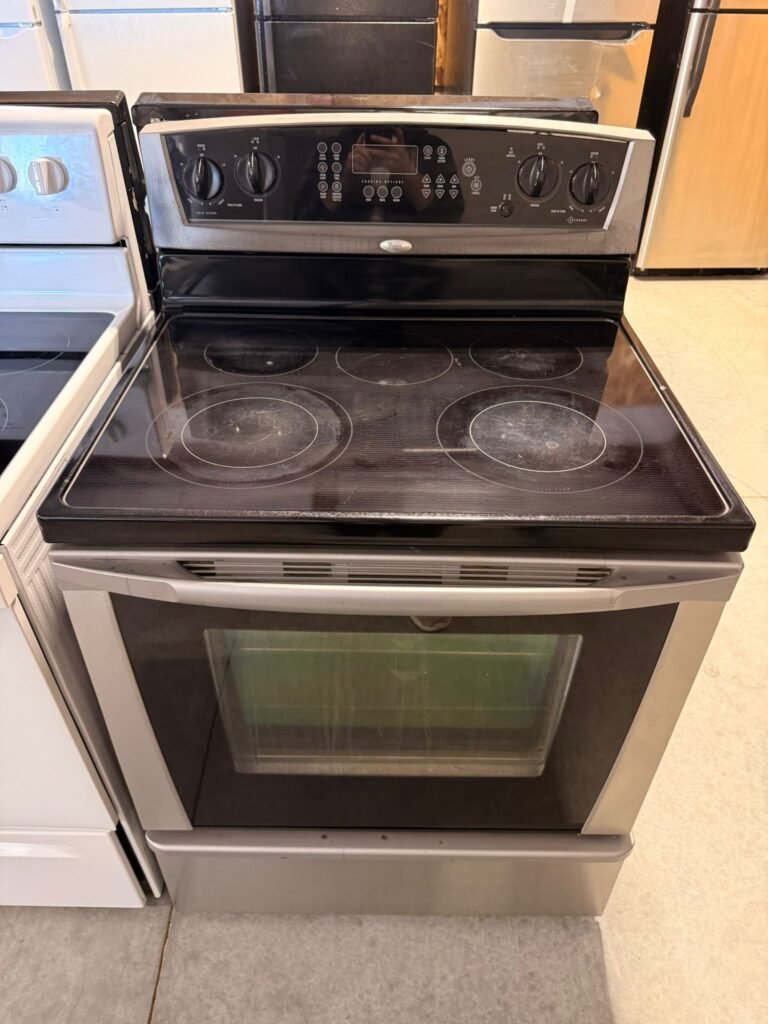 Whirlpool 30-Inch Wide Electric Range with Self-Clean and Warming Zone in Stainless Steel!