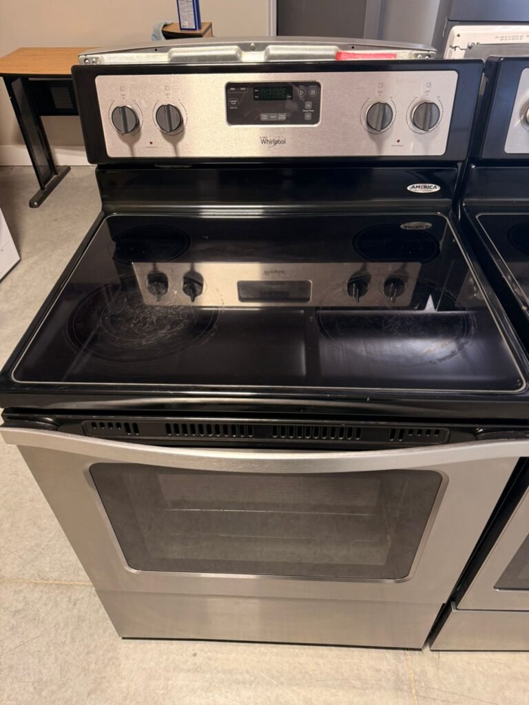 Whirlpool 30-Inch Wide Electric Range with Self-Clean and Warming Zone in Stainless Steel!