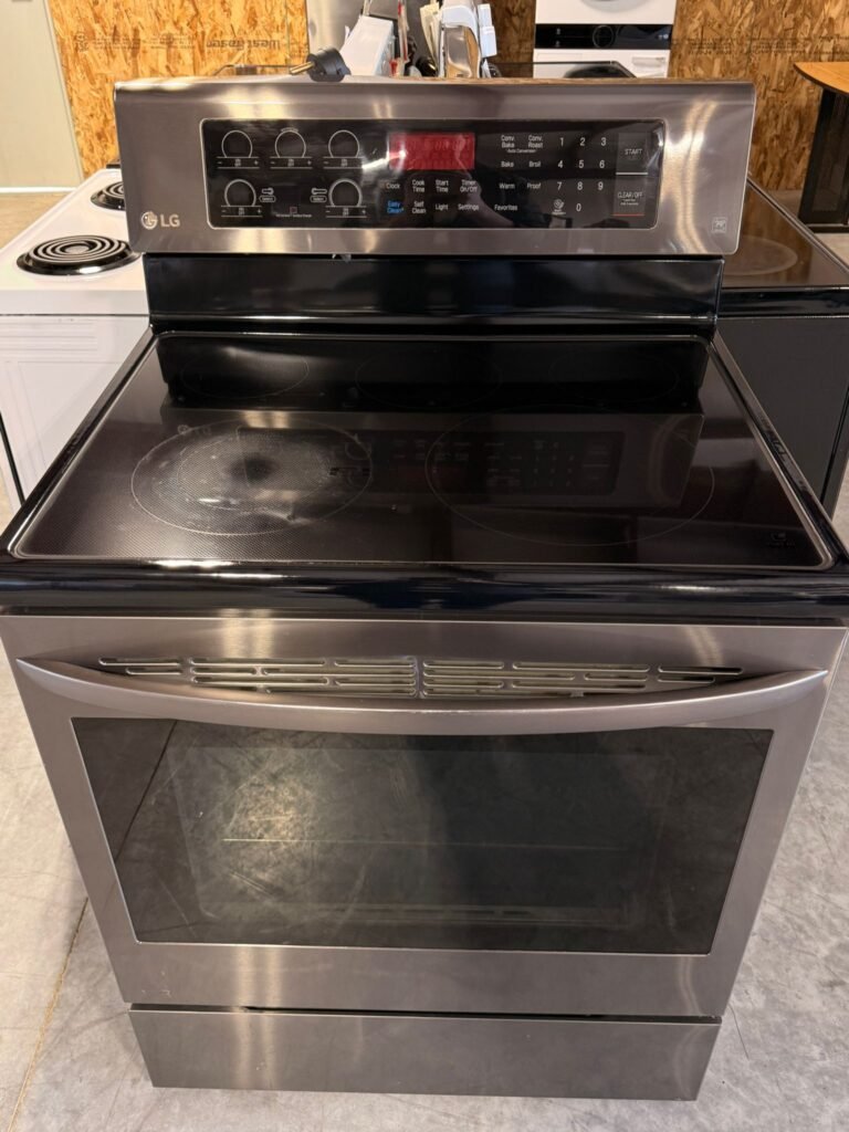 LG 30-Inch Wide Electric Range with True Convection, Easy & Self-Clean in Black Stainless Steel!