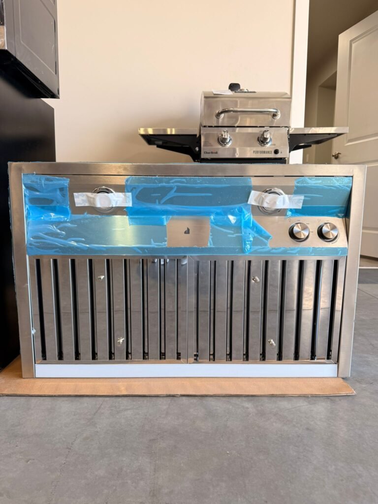 NEW OPEN BOX JennAir 36-Inch Externally Vented Wall Range Hood in Stainless Steel!