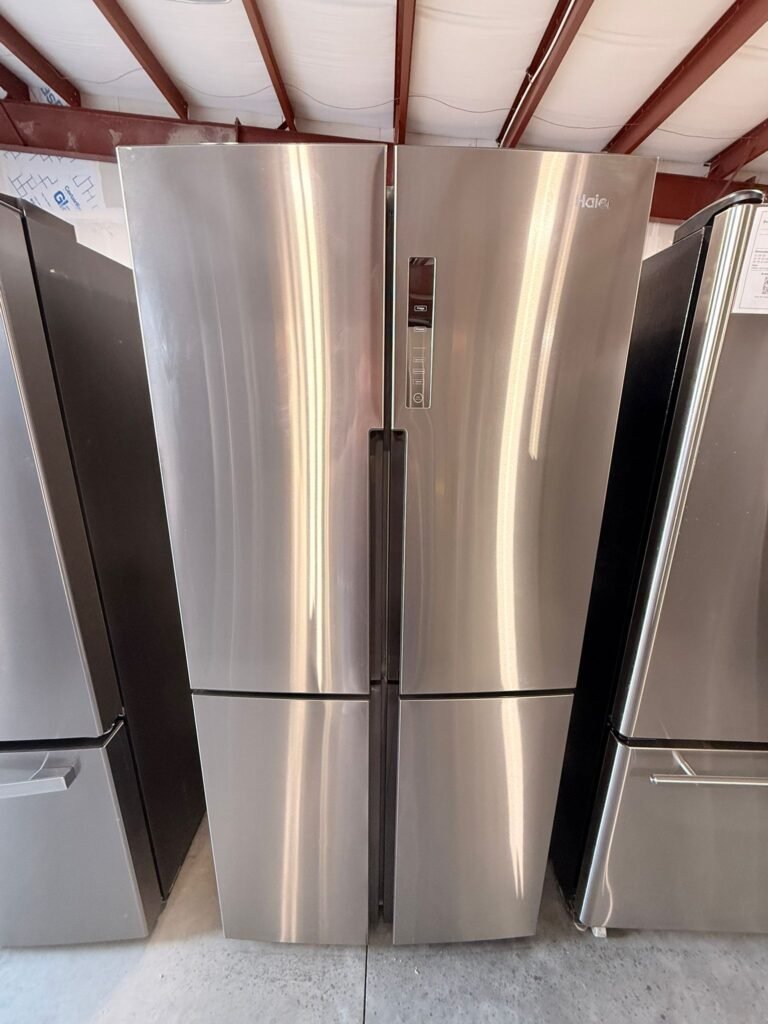 Haier 16.8 cu. ft. Counter-Depth French Door Refrigerator in Fingerprint Stainless Steel!