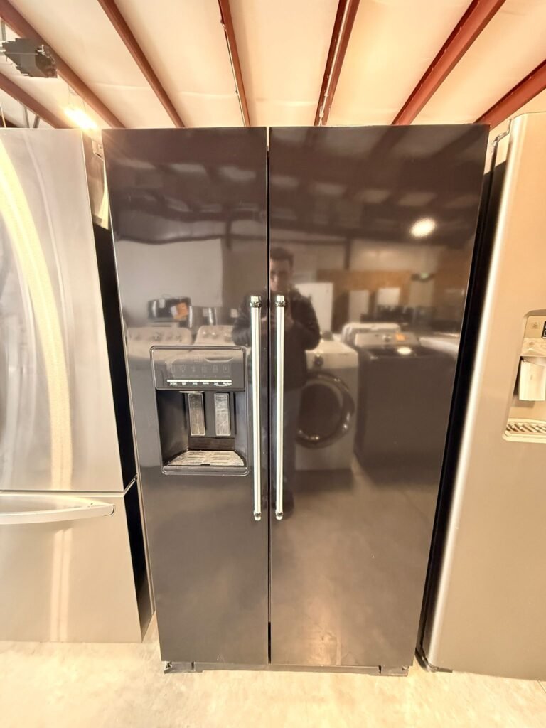 KitchenAid 23 cu ft Side-by-Side Refrigerator – Black — Great conditions, fully tested. Cooling and freezer work perfectly. Ice maker and water dispenser are not working.