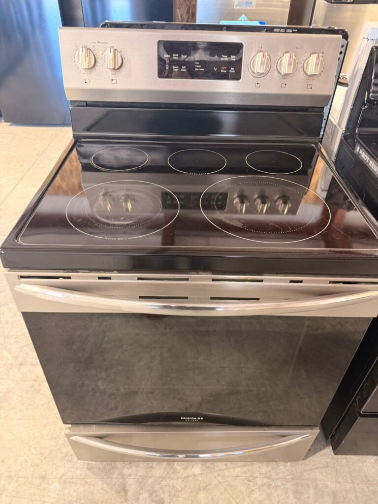 Frigidaire Gallery 30” Electric Range – Stainless Steel & Black Ceramic Glass Top.