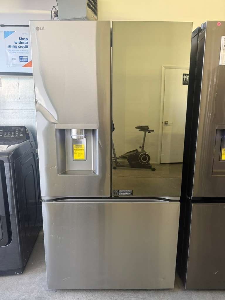 NEW Scratch & Dent LG 26 cu. ft. Smart Mirror InstaView, Counter-Depth MAX, French Door in Stainless Steel Fridge! With Four Types of Ice