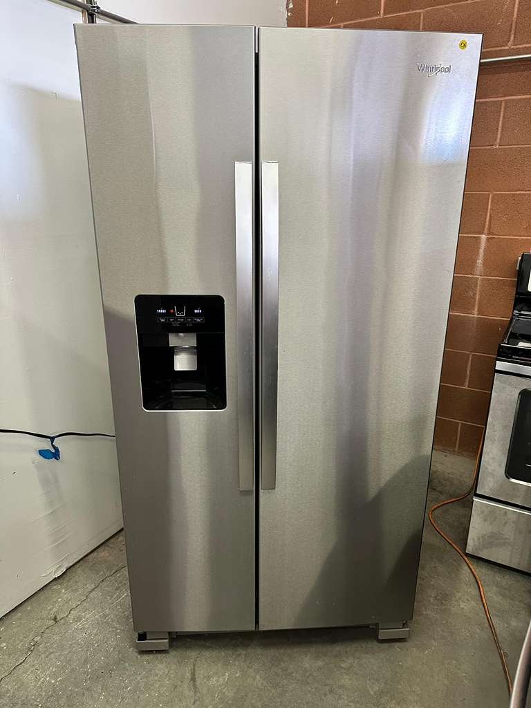 Whirlpool 25 cu. ft. Side-by-Side Refrigerator in Monochromatic Stainless Steel!