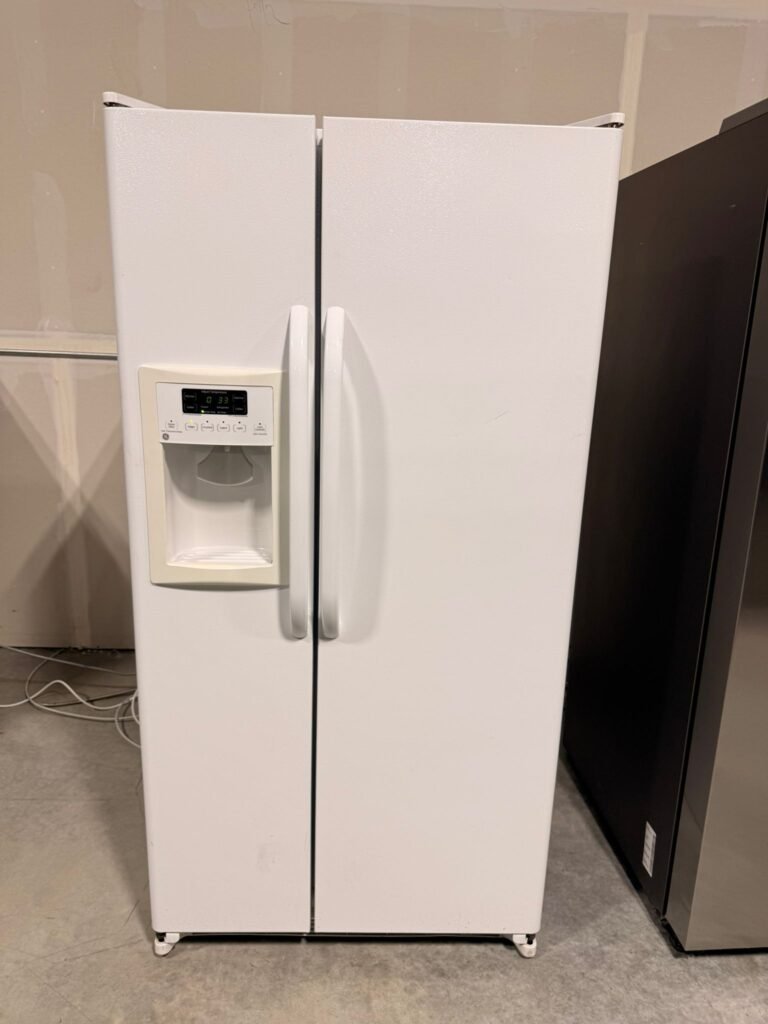 GE 22.1 Cu. Ft. Side-by-Side Refrigerator with Dispenser and Bright LED Lighting