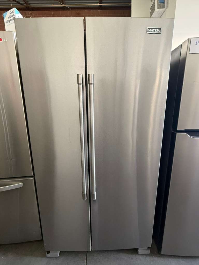 Maytag 25 cu. ft. Side-by-Side Refrigerator in Fingerprint Resistant Stainless Steel!
