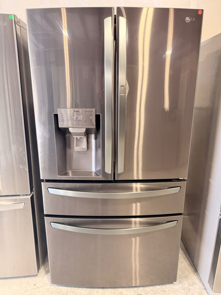 LG 23 cu. ft. Smart Wi-Fi Enabled 4-Door French Door Counter-Depth Refrigerator with Craft Ice™ in Black Stainless Steel