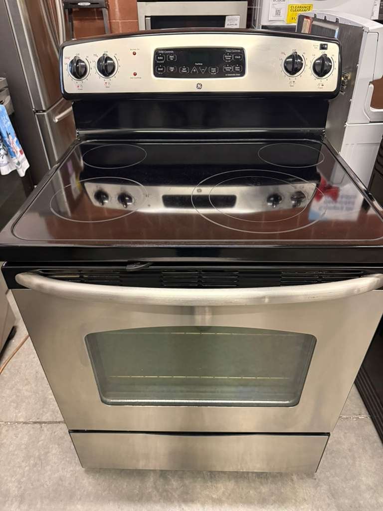 GE 30-Inch Electric Range with Self-Clean in Stainless Steel!