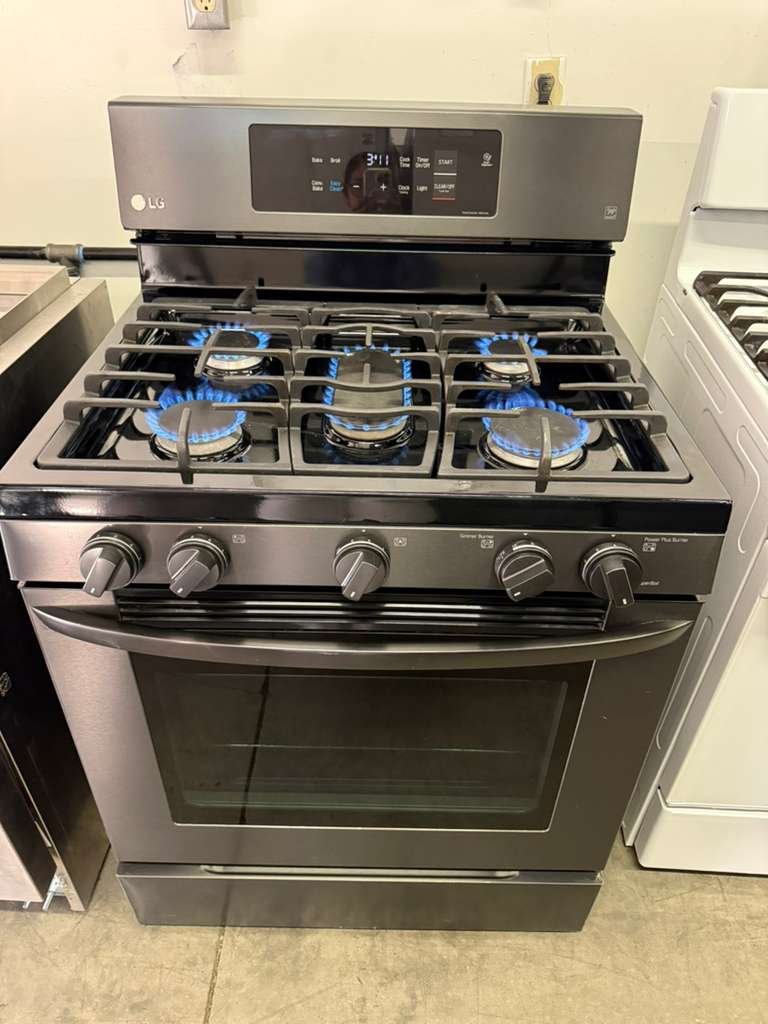 LG 30-Inch Gas Range with Convection Oven & Easy Clean in Matte Black Stainless Steel!