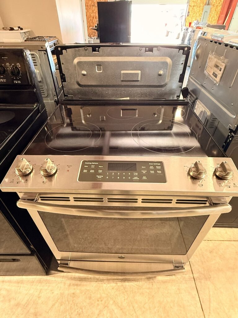 GE® 30" Free-Standing Electric Range with Sensi-Temp Technology - Stainless Steel- Slide-In with Convection Oven