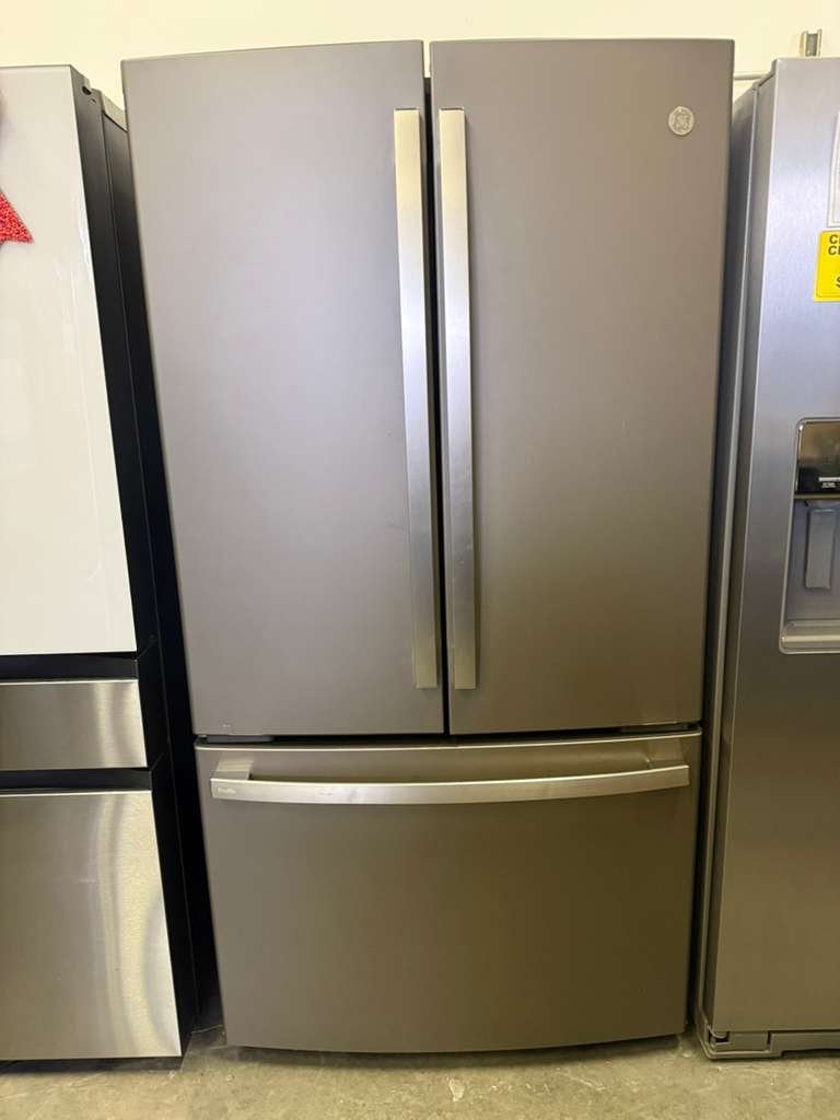 GE Profile Series ENERGY STAR 23 cu. ft. French Door, Counter-Depth Refrigerator in Fingerprint Resistant Slate!
