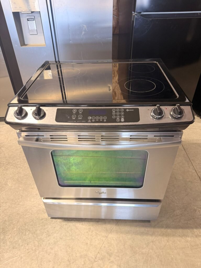 Whirlpool 30-Inch Self-Cleaning Electric Slide-In Range with AccuBake System - Stainless Steel