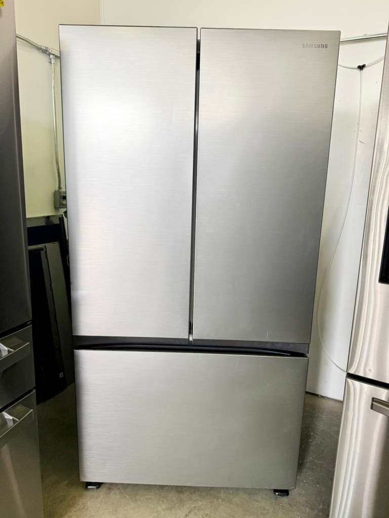 Samsung 27 cu. ft. 3-Door French Door Counter Depth Smart Refrigerator with Dual Auto Ice Maker in Stainless Steel
