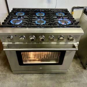 Sunmaki 36-Inch Slide-In Gas Range in Stainless Steel! With Convection Oven