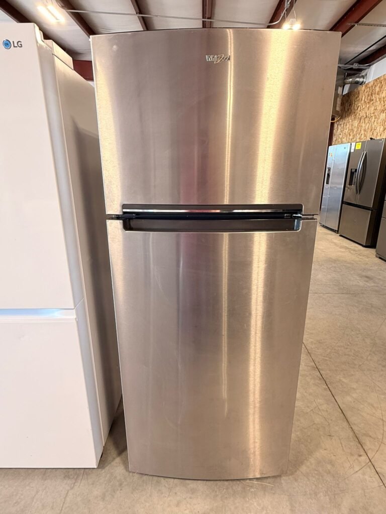 Whirlpool 18 cu. ft. Top Freezer Refrigerator with Flexi-Slide Bin - Monochromatic Stainless Steel