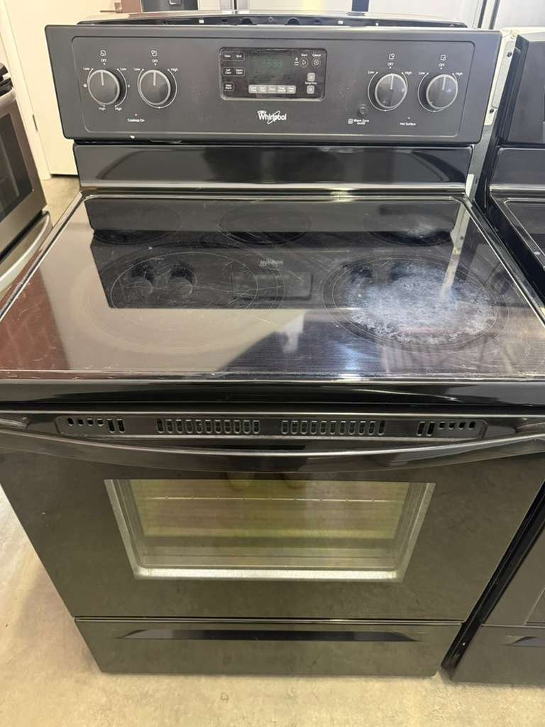 Whirlpool 30-Inch Electric Range with Warming Zone, Self & Steam Clean in Black