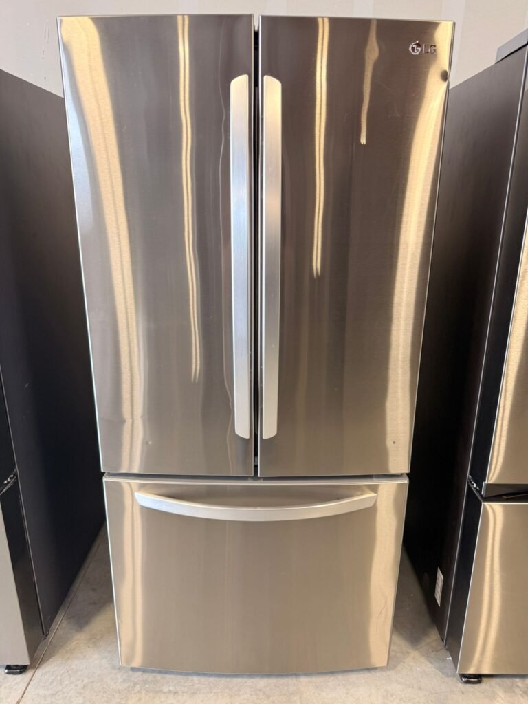 LG - 33 inch - 25 Cu. Ft. 3-Door French Door Refrigerator in Fingerprint Resistant Stainless Steel with Ice Maker - Standar Deep